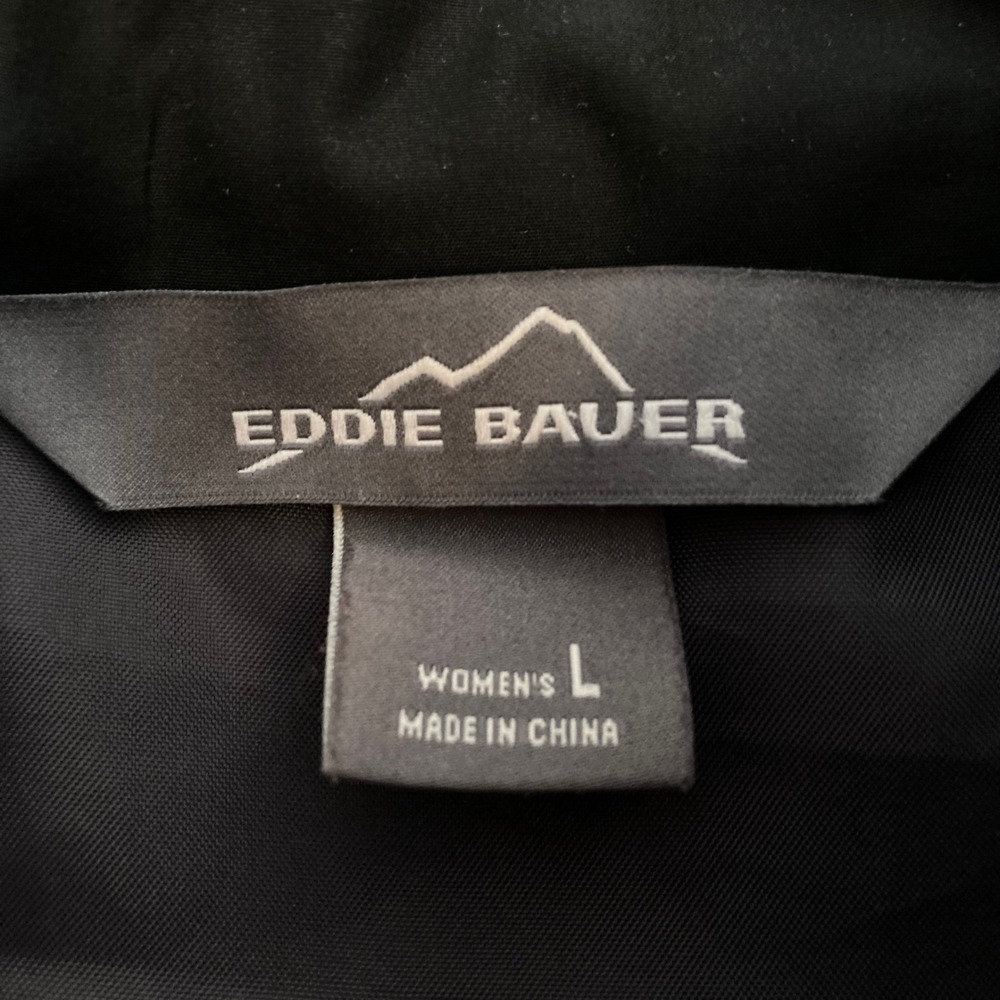 Eddie Bauer Jacket Womens L Black Quilted Puffer Full Zip Mock Neck Lightweight - Picture 5 of 14